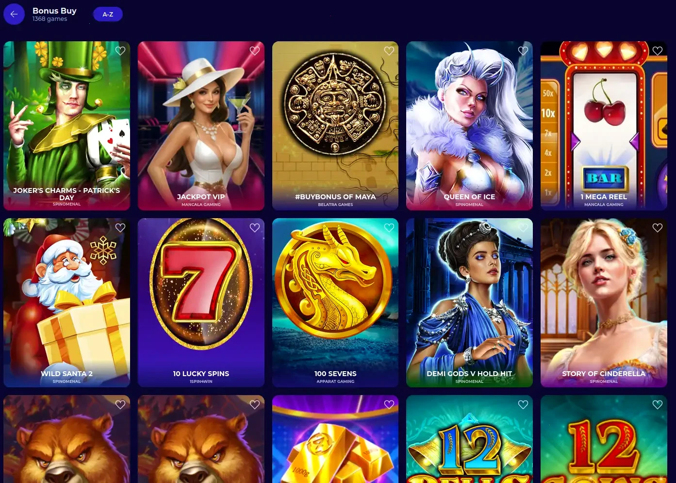 Roby Casino game lobby showing slot and live casino categories