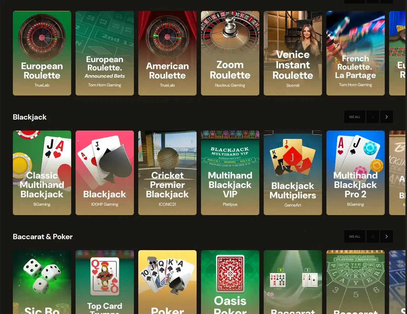 Roby Casino gaming experience